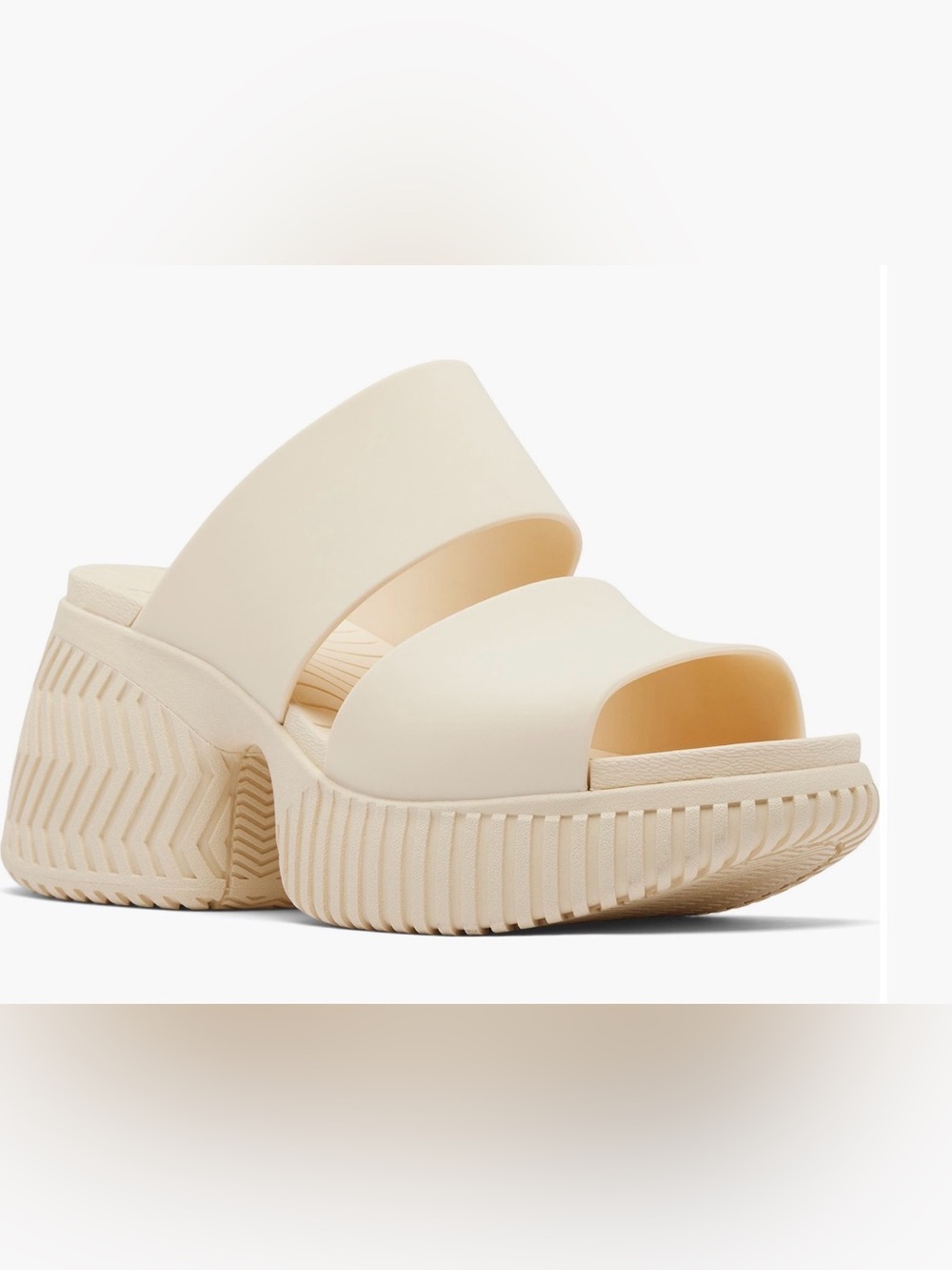 Sorel Sandals Ona Streetworks Rubber Cream Chunky Slide Mules Size 8